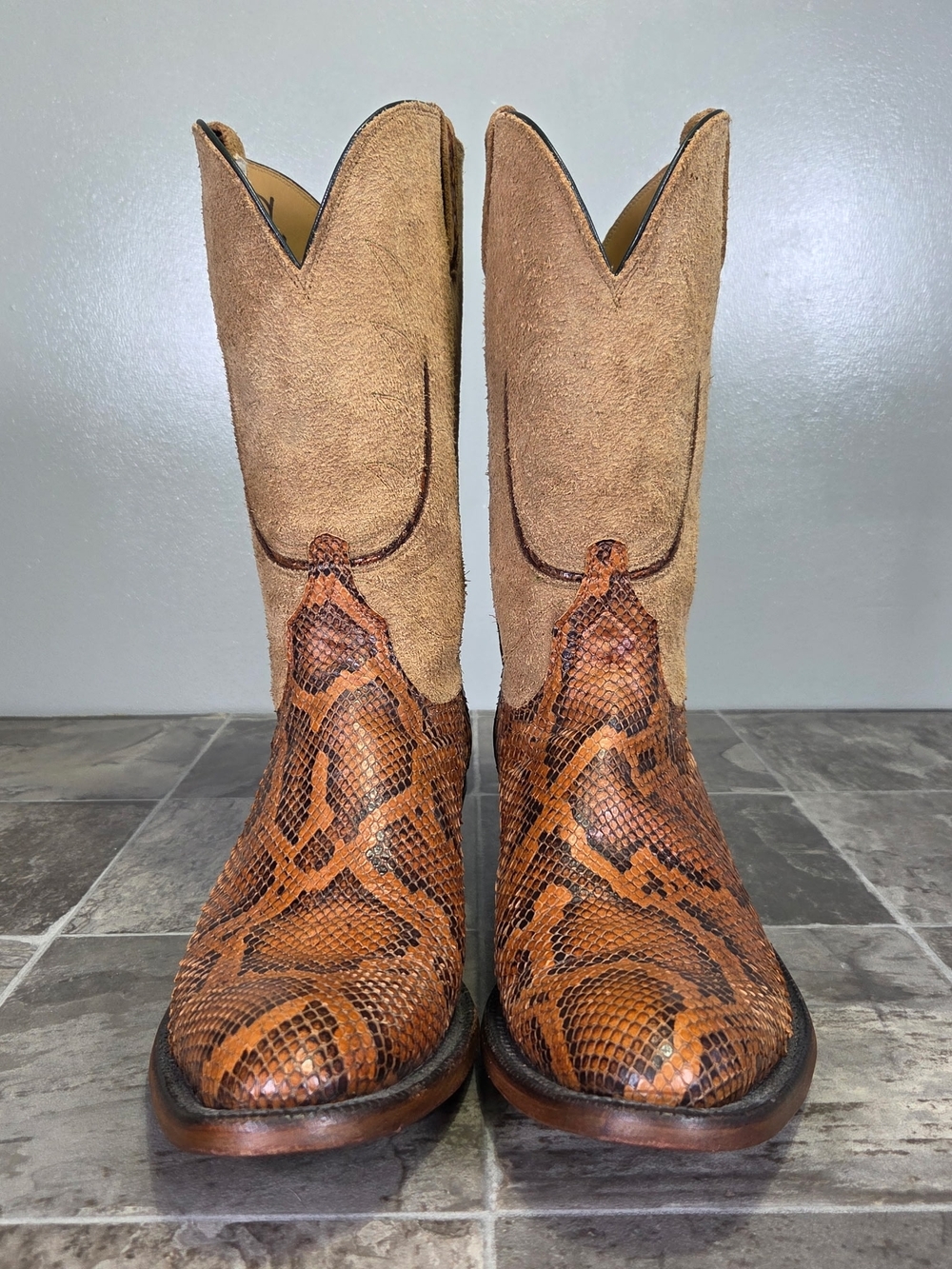LUCCHESE x NICK FOUQUET HAWK MOON EXOTIC PYTHON LEATHER BOOTS